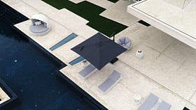 Зонт NEO T2 LED 300x300 антрацитовый с основанием 6088 и чехлом для хранения 7970