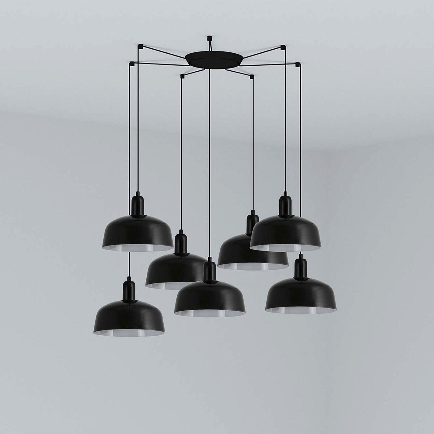 Подвесной светильник TATAWIN черный 7xE27