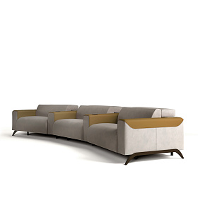 Изогнутый диван Atlanta E4120/01 с подлокотниками, электрическим реклайнером