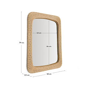 Зеркало из ротанга Zilna 58 x 79 см