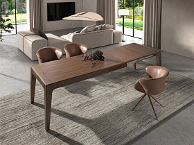 Прямоугольный раздвижной обеденный стол 1190 из орехового дерева