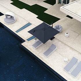 Уличный зонт Neo T2 300x300 антрацит/ антрацит с основанием 6088 и чехлом для хранения 7970