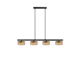 Olaia Подвесной светильник 4L черный/янтарный