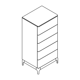 Комод  высокий CALPE  шпон ореха F, светло-серый матовый лак