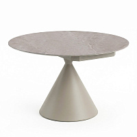 Раздвижной обеденный стол TOLEDO керамика со стеклом 8mm, бежевое основание