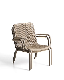 Уличное кресло Salis из алюминия цвета экрю и веревки