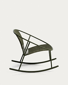 Уличное кресло-качалка Atrani из оцинкованной стали и зеленой веревки