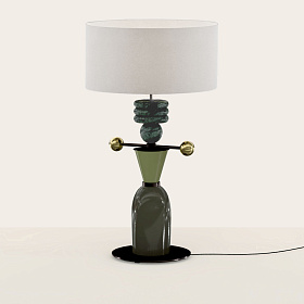 Настольная лампа Nuro зеленый мрамор с абажуром 801011/40