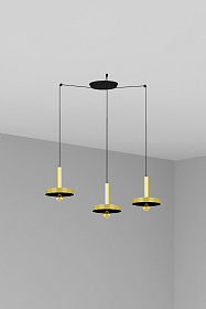 Люстра Whizz 3L золотая / черная