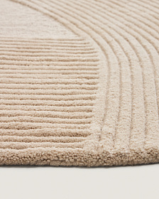 Ковер Domm из шерсти бежевого цвета Ø 200 см