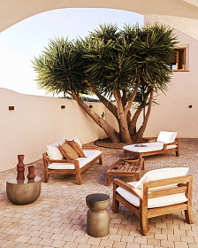 Forcanera 3-местный диван из массива тикового дерева 211 см