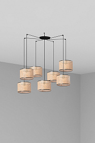 Подвесной светильник Mambo черный/ротанг ø32 7L