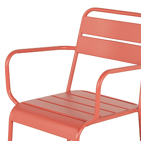 Садовый стул Lianis с подлокотниками коралловый