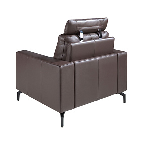 Кресло-реклайнер 5240 из шоколадно-коричневой кожи