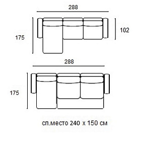 Угловой диван-кровать Punta Dream ткань кат. 3 col. Gunny MG 996, legs dark walnut