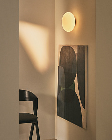 Bamila Бра из дымчатого стекла и черного металла Ø25 см