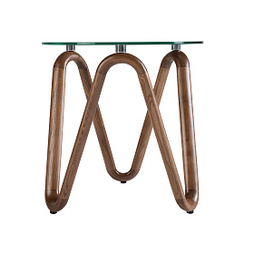 Приставной столик 2125/LT20048 из стекла и ореха