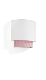 Настенный светильник Bianella из хлопка и розового вельвета, Ø 40 см