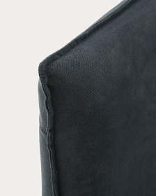 Изголовье кровати Jaira из льна и хлопка антрацитового цвета со съемным чехлом для кровати 90 см