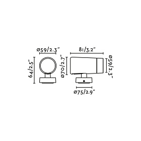 Проектор PUK черный Ш59 LED 12,5W 2700K 30°