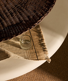 Bladia Абажур из ротанга с коричневой отделкой Ø70 см