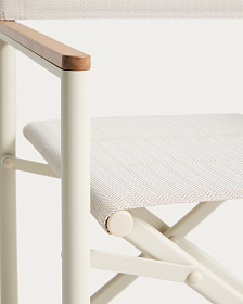 Складной уличный стул Tisno из алюминия и текстиля цвета таупе