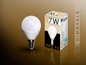 Лампочка LED 3000K 7W E14  регулируемой яркостью