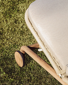 Шезлонг Alipa из массива акации и веревки цвета экрю