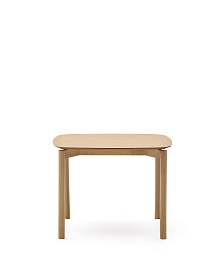 Квадратный стол Indara из шпона и каучукового дерева с натуральной отделкой 100 х 100