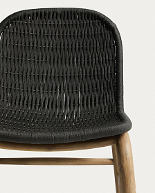 Комплект садовой мебели Sori стол и 6 стульев Alipa из акации и графитовой веревки