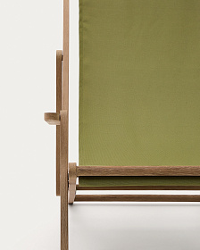 Складное кресло Vilara из акации для улицы салатового цвета