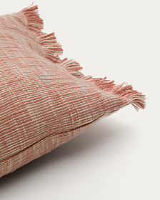 Чехол для подушки Mirea из хлопка терракотового цвета с бахромой 40 x 60 см