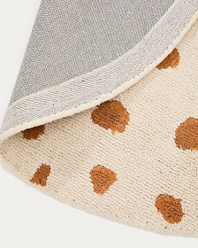 Круглый ковёр Tandani из бежевого хлопка с рисунком гепарда, Ø 100 см