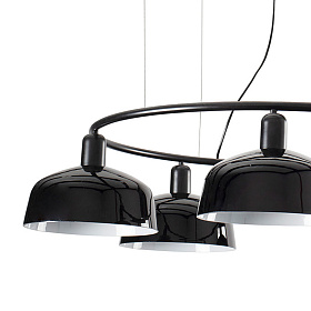 Люстра круглая TATAWIN M черная 5xE27