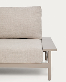 Трехместный уличный диван Vathi с левым шезлонгом цвета таупе, 250 x 159 см