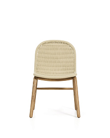 Уличный стул Alipa из массива акации и веревки цвета экрю