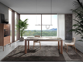 Раздвижной обеденный стол 1118/MC1863DT из мраморной керамики