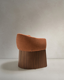 Стул Bosca из терракотовой синели и шпона ореха
