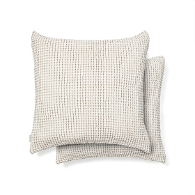 Mabile Комплект из 2 жаккардовых подушек в синюю полоску из 100% хлопка 50 x 50 