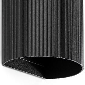 Настенный светильник SOLE круглый черный с рифлением 2xGU10