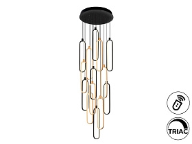 Colette Люстра 14L черный/розовое золото