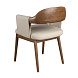 Стул 5186 из ореха и экокожи кремового цвета