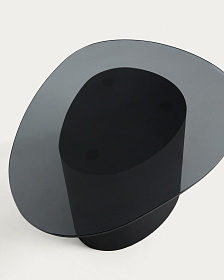 Приставной столик Olir из черной стали и закаленного стекла, 82 x 74 см