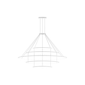 Люстра Circular Inward Light 5 колец белая ø600 ø1200 ø2000 ø1200 ø600
