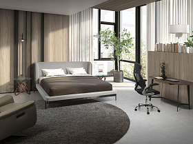 Поворотное офисное кресло 4140/MLM611573 из черной ткани