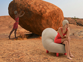 Уличный пуф на ножках Patoso