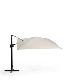 Бежевый консольный зонт Noli с графитовой алюминиевой конструкцией, 300 x 300 см