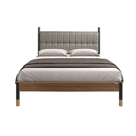 Кровать 7169 из темно-серой экокожи для матраса 150×200