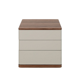 Прикроватная тумбочка 7166/MB2320NS из серого лака и шпона ореха