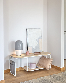 Подставка под телевизор Yamina из меламина и металла с белой отделкой 110 х 46 см